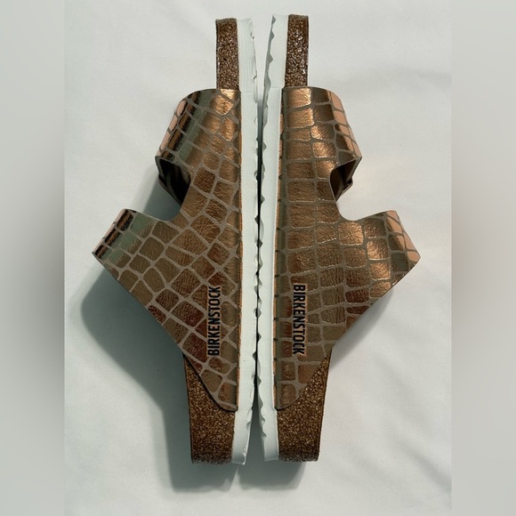 Birkenstock Women's Sandals Arizona Microfibre Gator Gleam Copper size 40 - Picture 3 of 7